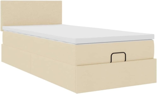 Ottoman-Bett mit Matratze Creme 100x200 cm Stoff 3311357