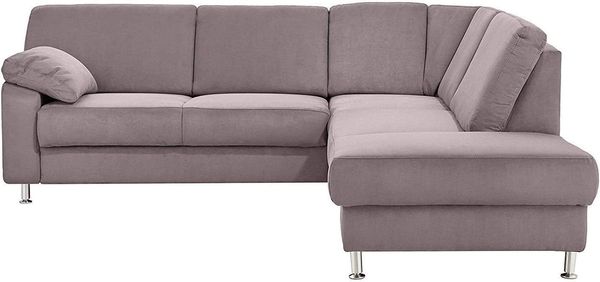 Cavadore Ecksofa Belfast mit Ottomane rechts / Polsterecke mit Federkern / inkl. Vorziehsitz und Bettkasten / 243 x 88 x 218 / Mikrofaser Anthrazit