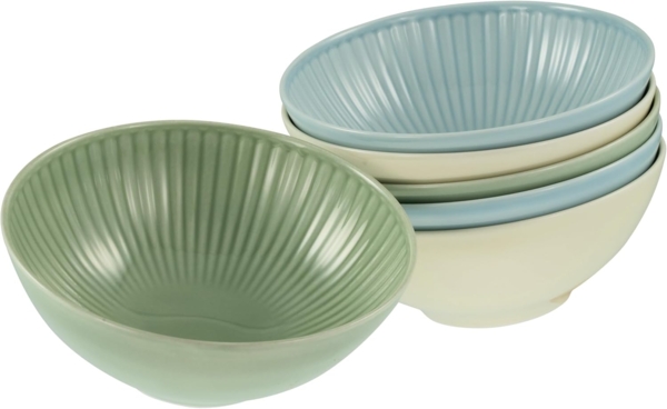 CreaTable Müslischale Valencia, Mehrzweckschale 6-tlg, Porzellan, (Set, 6-tlg), Elegant, Boho Chic