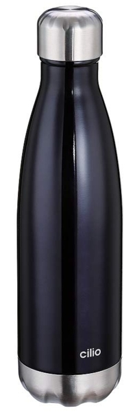 Cilio 'ELEGANTE' Isoliertrinkflasche, Edelstahl schwarz, 500 ml Bild 1