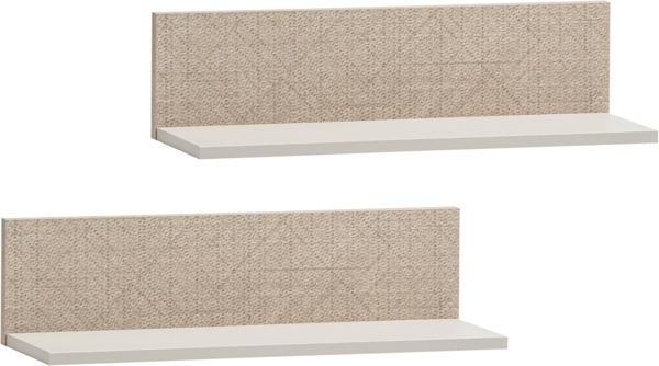 Schildmeyer Regalablage 2er-Set Edno 159984, cremebeige/Canasta Dekor, 60 x 17,3 x 15,7 cm