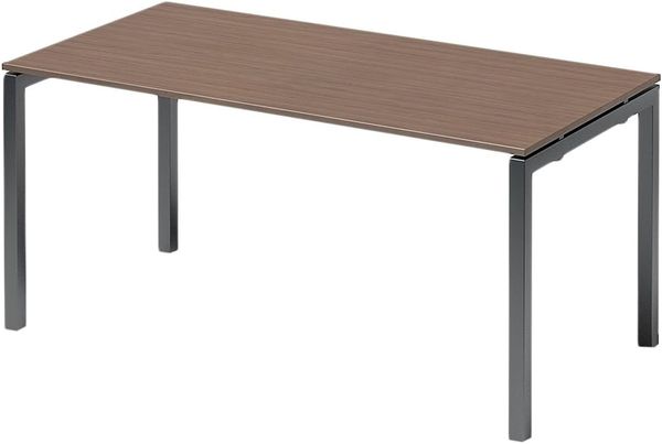 BISLEY Cito Schreibtisch, 740 mm höhenfixes U-Gestell, Metall, Wn334 Dekor Nußbaum, Gestell Anthrazitgrau, 80 x 160 x 74 cm