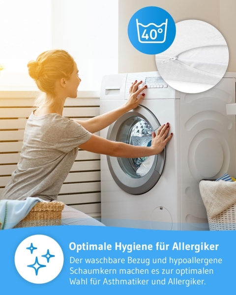 Third of Life Ergonomisches Seitenschläfer-Kissen SOÑAR | Orthopädisches Lagerungskissen aus Visco-Schaum und Nacken-Stützkissen für Paare | Hypoallergen | Aloe Vera Kissen-Bezug | 135 x 33 x 12 cm Bild 6