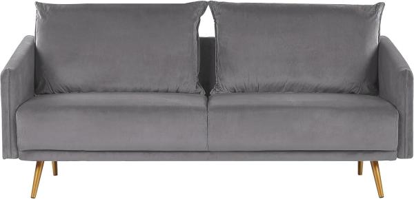 3-Sitzer Sofa Samtstoff grau MAURA