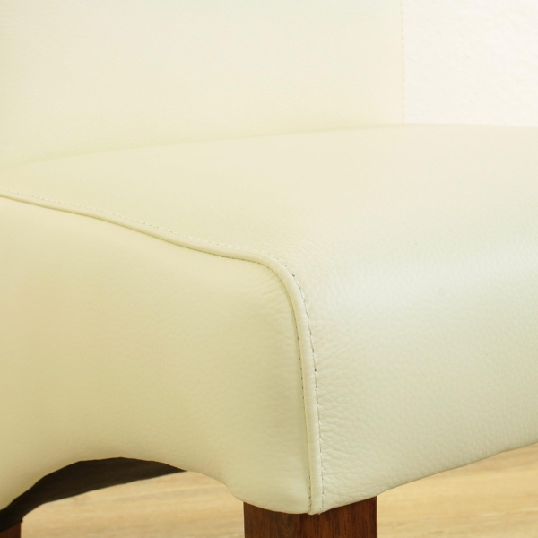 Six Lederstuhl Felice Creme Weiß Nussbaum Bild 6