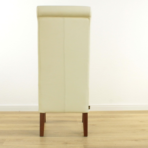 Six Lederstuhl Felice Creme Weiß Nussbaum Bild 5