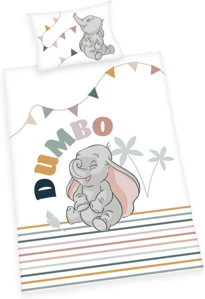 Disney Dumbo Bettwäsche 100x135 cm - 100 Prozent Baumwolle - GREEN von OEKO-TEX