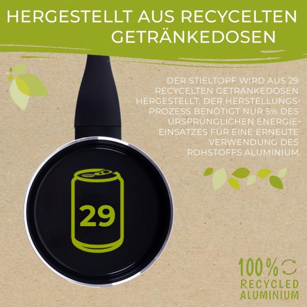 Berndes b. green Stieltopf, Kochtopf, Topf, Aluminium, Schwarz, 16 cm, 0005440516 Bild 2