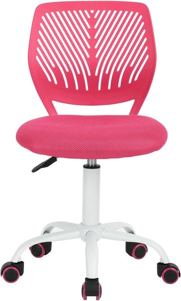 FurnitureR Kinderfreundlicher Bürostuhl für das Lernen zu Hause, Ergonomischer Höhenverstellbarer Rollstuhl für Junge Lernende, Lebendiges Pinkes Design