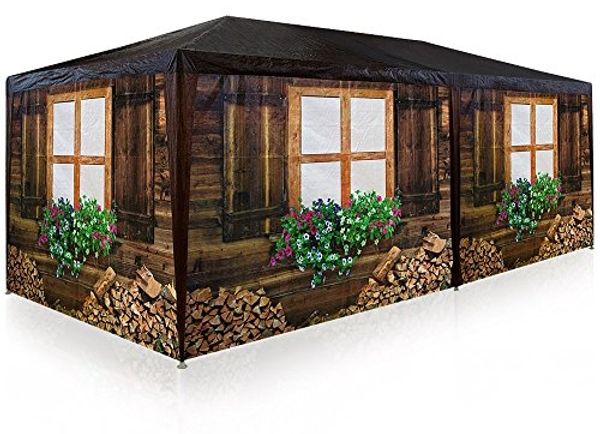 Deuba Partyzelt 3x6 m 18m² Skihütte Pavillon Almhütte rollbare Seitenwände Weihnachtsmarkt Zelt Apres Ski Bierzelt