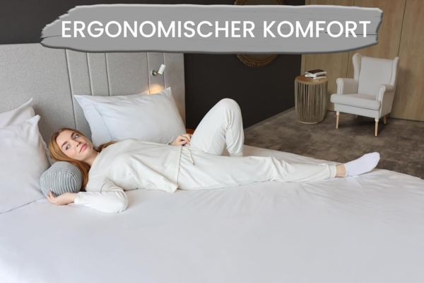 Amilian Nackenrolle mit Bezug 15 x 40 cm - Kissenrolle - mit Nackenrollenbezug - Bettrolle, Kopfstütze, Nackenstütze mit Bezug, ideal als Dekokissen, Sofakissen, Kissen, Kissenrolle, Lagerungskissen, Schlafkissen und für Reisen Bild 5