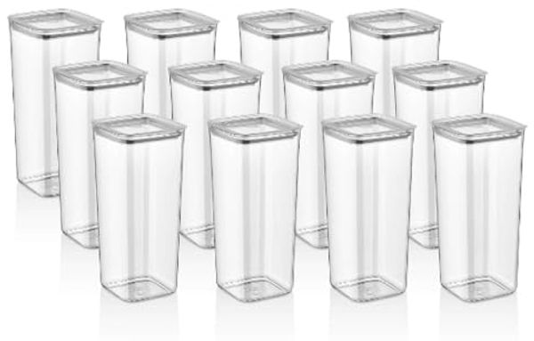 Vip Ahmet Vorratsdose Vorratsdosen mit Deckel, BPA-frei Kunststoff, 12-tlg, 12x2L, Kunststoff, (12-tlg, 12er-Set, 12x2L), mit Vakuumdeckel