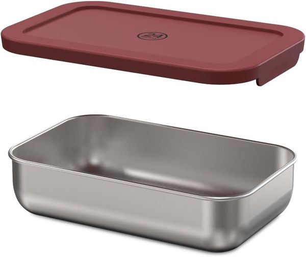 24BOTTLES - Lunchbox aus Edelstahl 18,5 x 11,8 x 4,7 cm, Lunchbox für Mittagessen und Snacks für Büro und Schule, Brotdose m