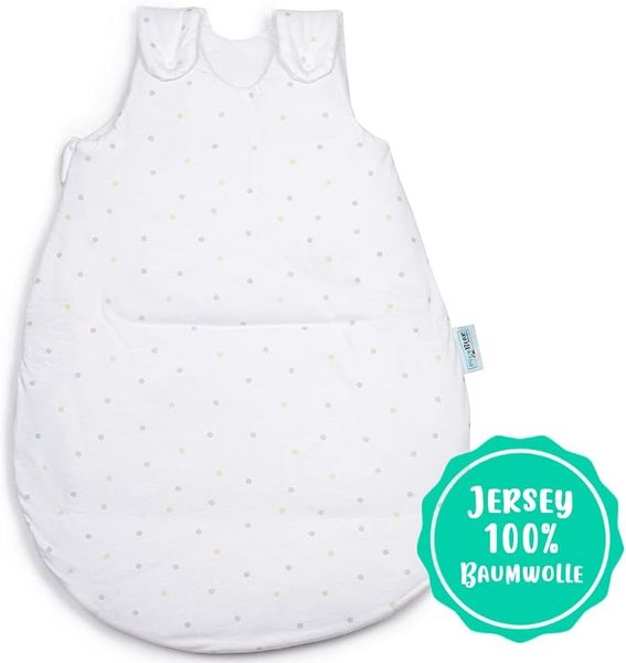 Babyschlafsack HONEY | mitwachsend & atmungsaktiv | ganzjahres Baby-Schlafsack | Stoffe ÖKO-TEX zertifiziert | vier verstellbaren Größen (Punkte-bunt, 50/56) Bild 4