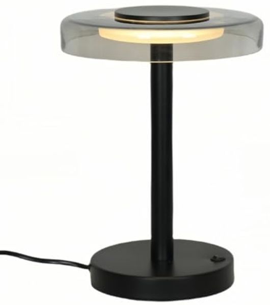 Liadomo LED Tischleuchte Volos, LED fest integriert, Warmweiß, Schirm aus Opalglas/Klarglas, modernes Design, blendfreies Licht