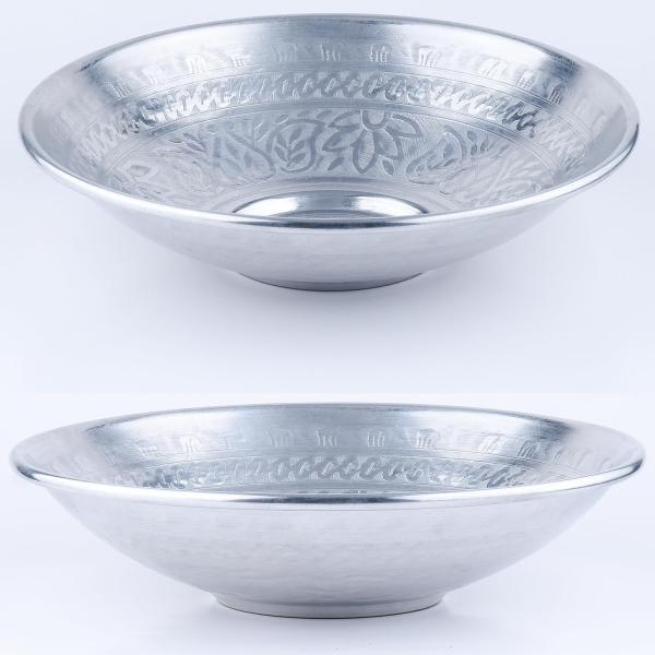 Marrakesch Orient & Mediterran Interior Dekoschale Servierschale Embla Silber 29cm, Dekoschale, Schale, Aufbewahrung (2 St), Handarbeit