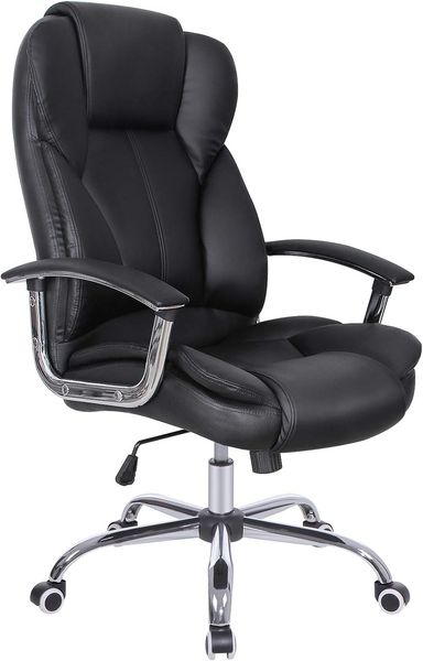 Songmics Bürostuhl Chefsessel Drehstuhl Computerstuhl Sitzhöhenverstellung Office Stuhl Polsterung OBG57B, 69x62 x (108-114. 5) cm