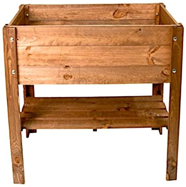 Hochbeet aus Holz braun 80,5x40x78,5cm Pflanzkasten Kräuterbeet Blumenkasten