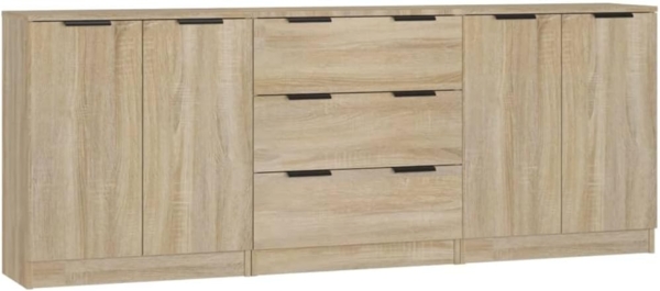 vidaXL 3-tlg. Sideboard Sonoma Eiche-Optik Holzwerkstoff 3115782