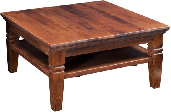 Massivmoebel24 Couchtisch Couchtisch Akazie 85 x 85 x 45 nougat lackiert OXFORD #316