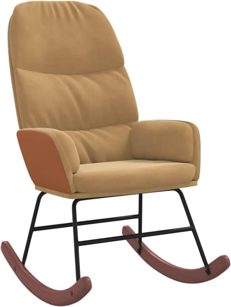 vidaXL Schaukelstuhl Braun Samt 4102629