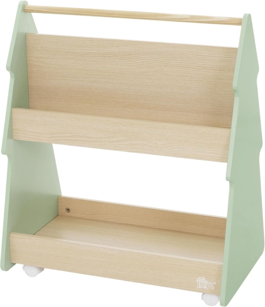 Joyz Spielzeugtruhe Kinderregal Kindermöbel Kinderzimmerregal Spielzeug Spielzimmer Möbel, Tanne Bücherregal mit 3 Ablagen & 4 Rollen MDF / Kiefer