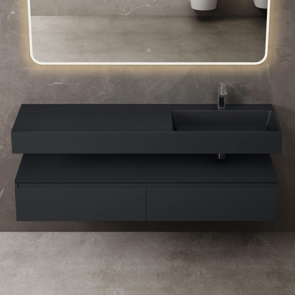 Mai & Mai Badmöbel-Set Unterschrank mit Soft-Close Schubladen inkl. Mineralguss-Waschbecken