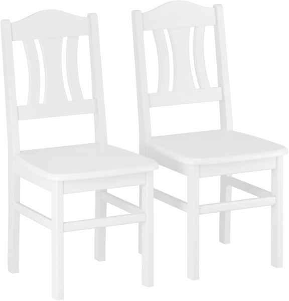 2er-Set Massivholzstuhl Kiefer weiß