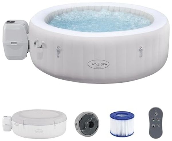 Bestway 'Lay-Z-Spa Paris AirJet' LED Whirlpool Outdoor für 6 Personen, TriTech-Material grau, Ø 196x66 cm