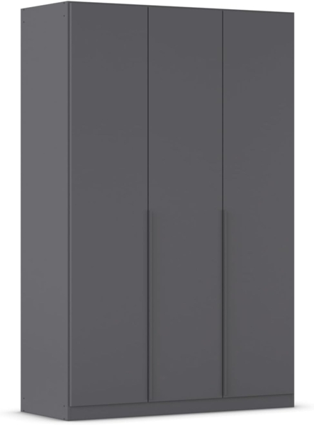 Rauch Möbel Alabama, Kleiderschrank, Garderobenschrank, 3-türig, Zubehör Classic, 2 Kleiderstangen, 7 Einlegeböden, Farbe Grau metallic, Schwarz, Griff Grau metallic, 136 x 229 x 54 cm Bild 1
