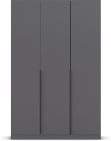 Rauch Möbel Alabama, Kleiderschrank, Garderobenschrank, 3-türig, Zubehör Classic, 2 Kleiderstangen, 7 Einlegeböden, Farbe Grau metallic, Schwarz, Griff Grau metallic, 136 x 229 x 54 cm Bild 6