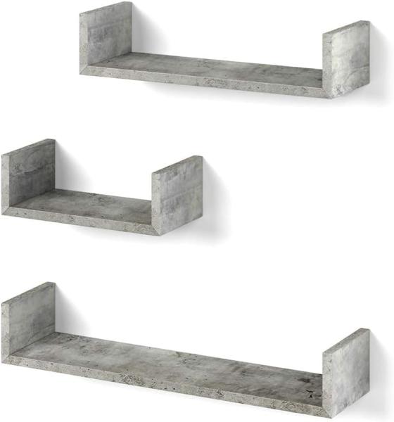 VICCO 3er Set Wandregal Hängeregal Bücherregal Wandboard Trend Regal Beton