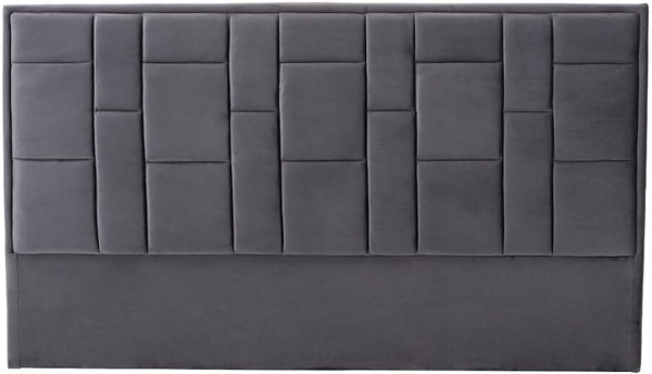 Vente-unique - Bettkopfteil - 180 cm - Samt - Dunkelgrau - HERMINE