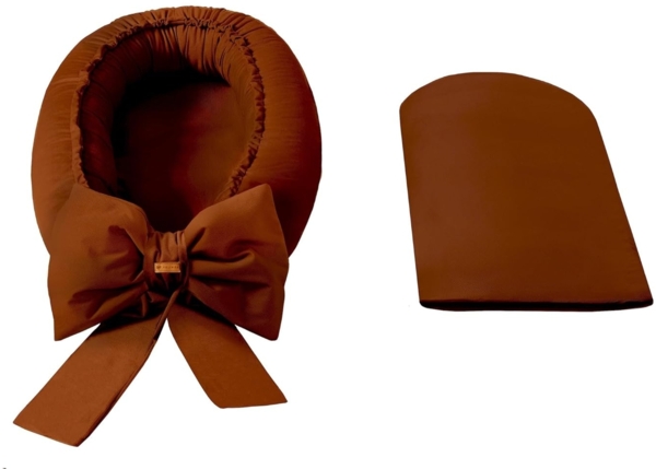 Kuschelnest Babynest Babynestchen Nestchen Reisebett Wickelauflage mit Schleife (Farbe: braun) Bild 3