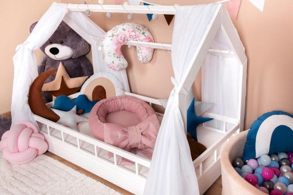 Kuschelnest Babynest Babynestchen Nestchen Reisebett Wickelauflage mit Schleife (Farbe: braun) Bild 5