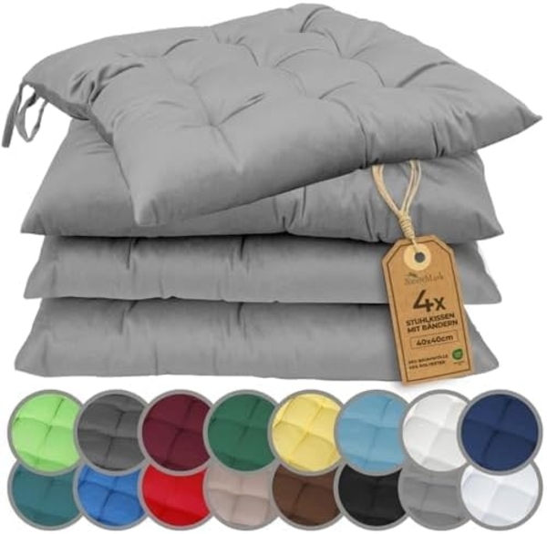 NatureMark Sitzkissen Sitzkissen 40 X 40 CM, Universal Sitzpolster Kissen, schadstoffgeprüft, Silber grau
