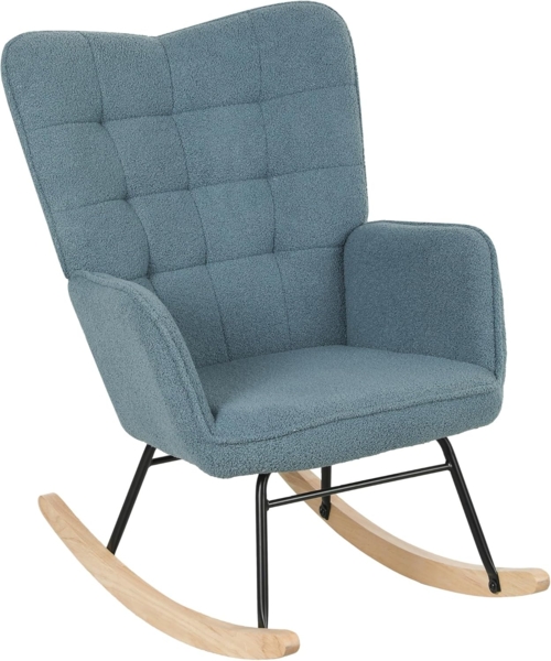 HOMCOM Schaukelstuhl für Wohnzimmer, Schlafzimmer, bis 120kg belastbar, Hellblau (Schwingsessel, 1 St), für Wohnzimmer, Schlafzimmer, bis 120kg belastbar, Hellblau