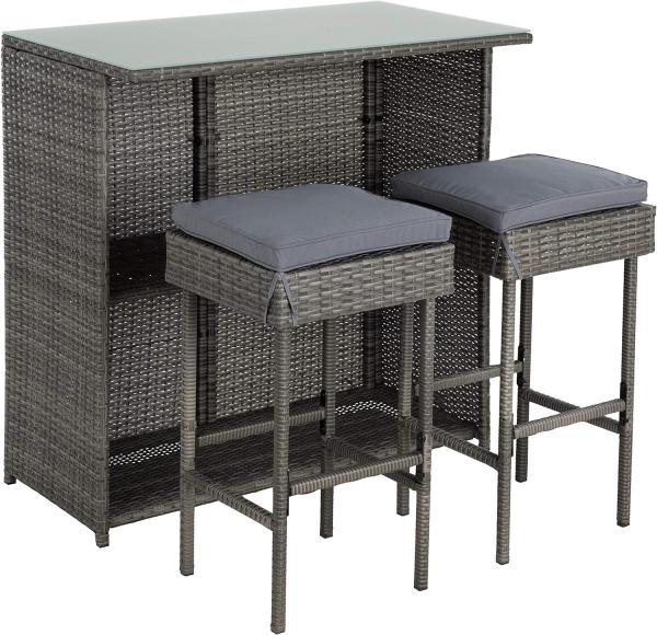 Polyrattan Gartenbar Set Gartenmöbel Sitzgruppe Rattan Bar Tresen Barset Tisch