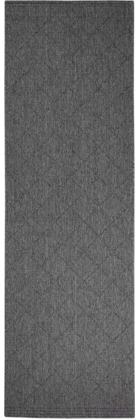 In- & Outdoor Wendeteppich Corsica Schwarz Anthrazit - 80x250x0,5cm