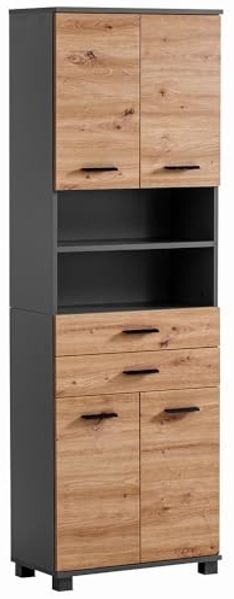 Lomadox Hochschrank PROVIDENCE-80 in anthrazit, 60cm breit