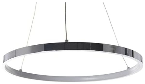 'Jordan' Hängelampe LED Silber Metall dia. 40 cm Pendelleuchte für Esszimmer für Schlafzimmer für Wohnzimmer