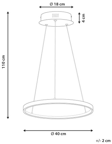 'Jordan' Hängelampe LED Silber Metall dia. 40 cm Pendelleuchte für Esszimmer für Schlafzimmer für Wohnzimmer Bild 3