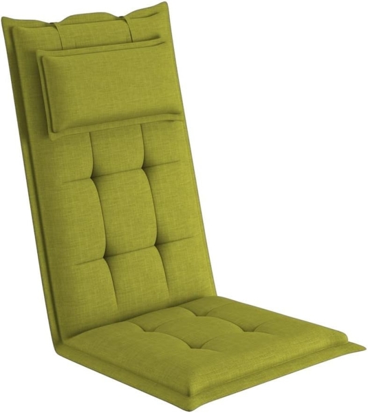 sunnypillow Hochlehnerauflage Gartenstuhlauflagen mit abnehmbarem Kopfpolster 120x50x9 cm, (1 St), Auflage Polsterauflagen UV-Lichtecht