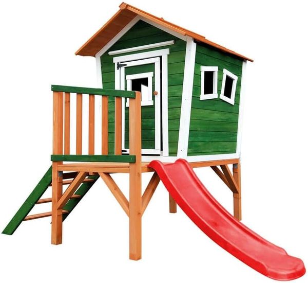 HOME DELUXE Spielhaus auf Stelzen PINO inkl. Rutsche - Grün