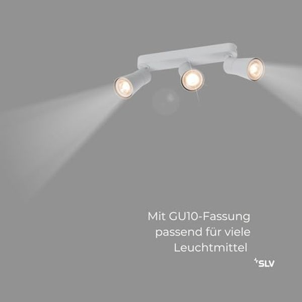 SLV PURI 2.0 Cone, Wand- und Deckenaufbauleuchte, long, 3 x max. 6W GU10, grau - Wand- und Deckenleuchten Bild 3