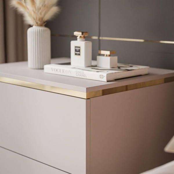 Lookway Nachttisch AURORA II KASCHMIR mit Beinen und LED-Beleuchtung (1x Nachttisch), Breite: 50 cm Bild 6