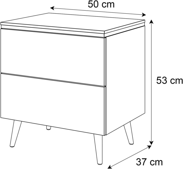Lookway Nachttisch AURORA II KASCHMIR mit Beinen und LED-Beleuchtung (1x Nachttisch), Breite: 50 cm Bild 3