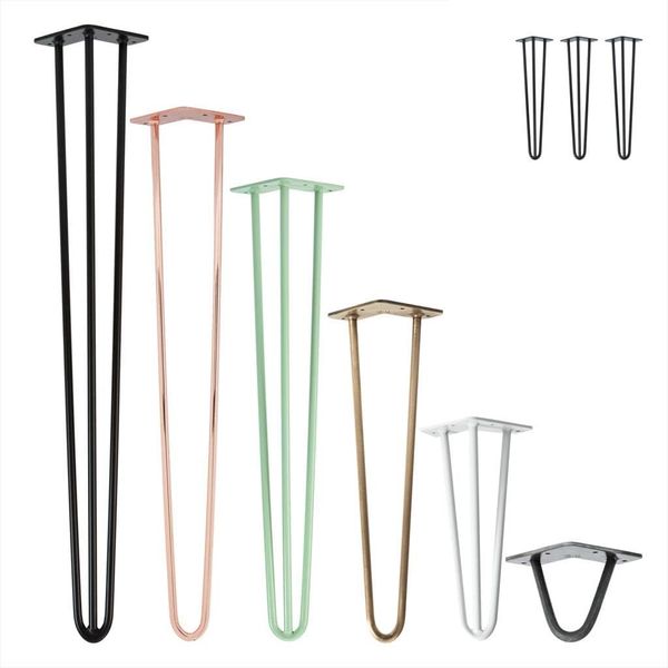 3X Natural Goods Berlin Hairpin Leg Tischbeine |12mm Stahl | viele Farben | alle Größen | 71cm/3 Streben (Gelb)