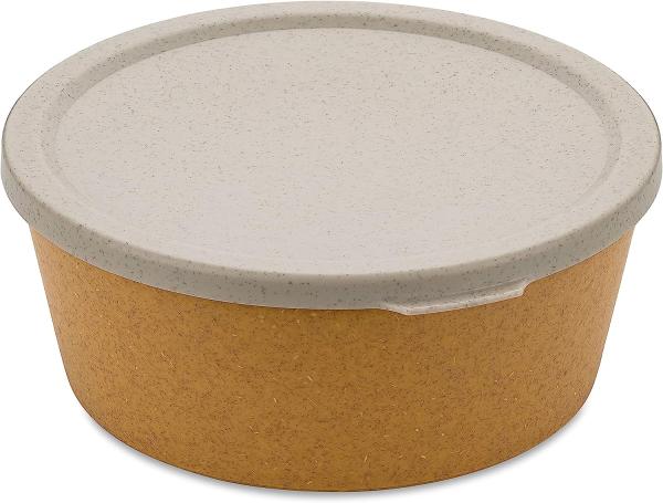 Koziol Schale Connect Bowl Mit Deckel, Schüssel, Kunststoff-Holz-Mix, Nature Wood, 400 ml, 7202702