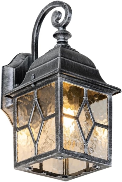 Qazqa Außen-Wandleuchte London, ohne Leuchtmittel, E27, Silber, Landhaus, Aluminium, 1-flammig